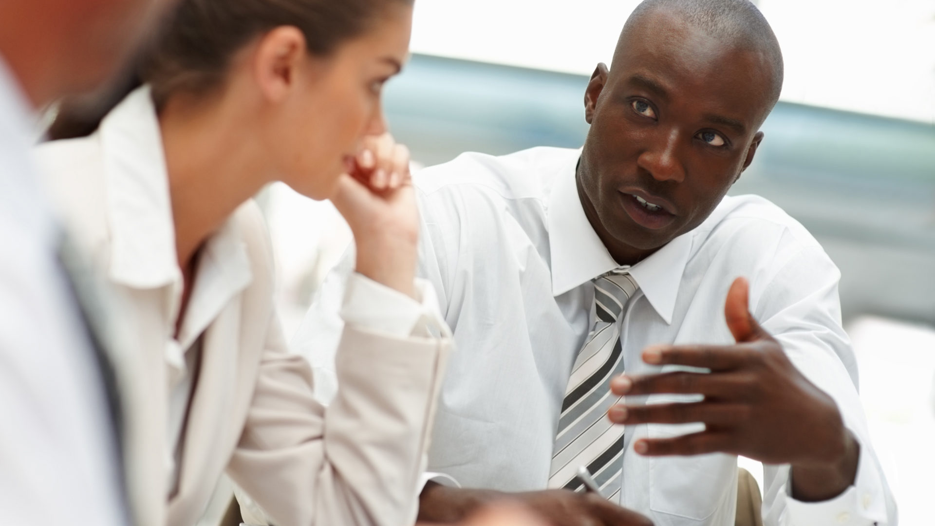 Business colleagues during a meeting in office